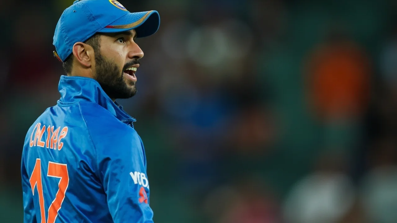 Close-up of a cricket player in pre-match focus, representing a fantasy captain pick consideration for the T20 World Cup final
